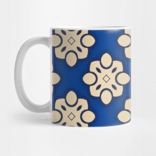 Blue and Beige Pattern Mug